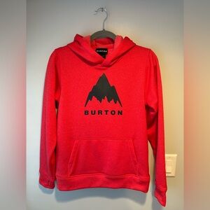 Burton Boys Size L Oak Pullover Hoodie. Bright Red & Black